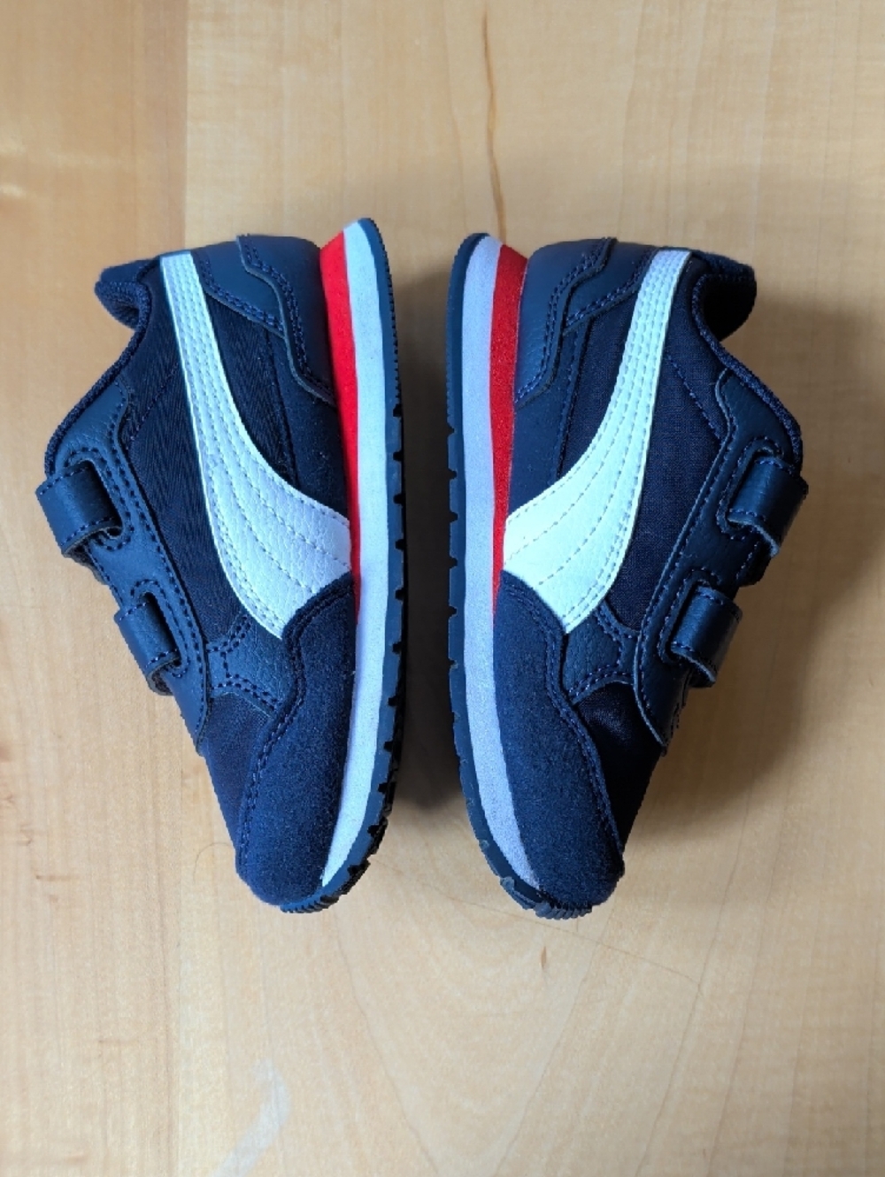 Puma Kids Navy and Red Velcro Sneakers